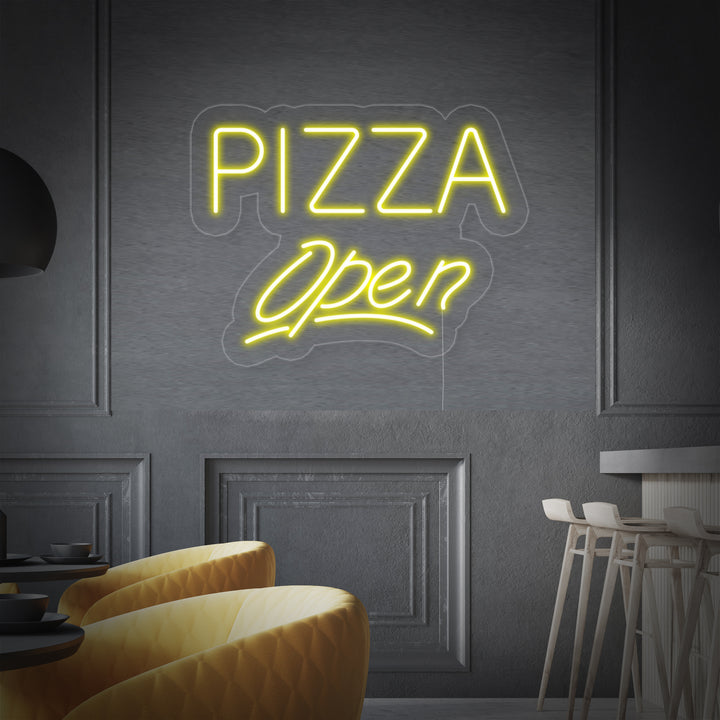 "Pizza Open" Neonskylt