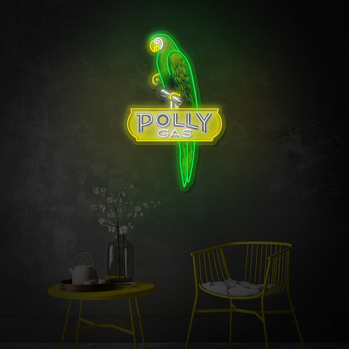 "Poll Gas Logotyp" UV-tryckt LED-neonskylt