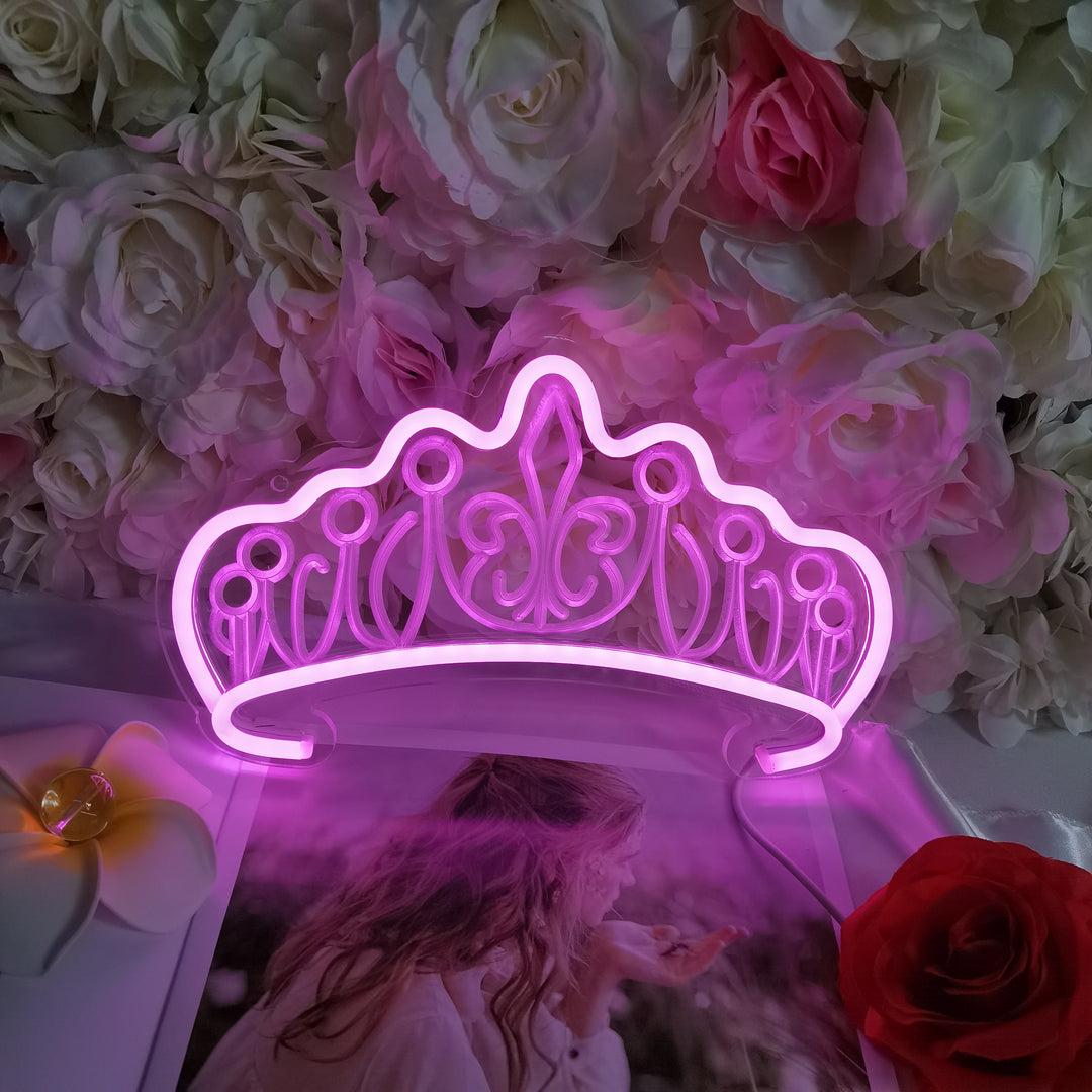"Drottningkrona" USB Mini LED Neonskylt