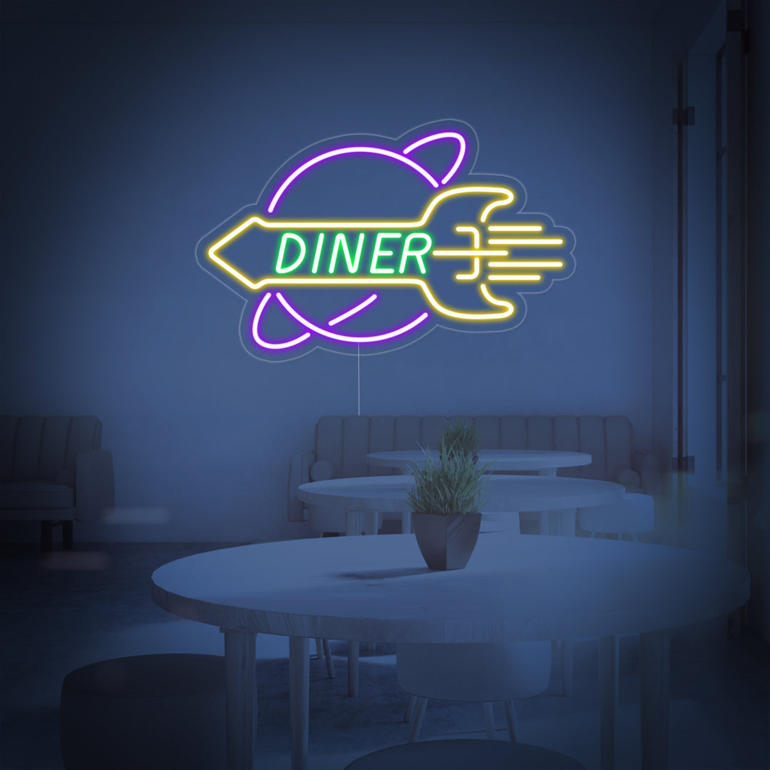"Raket Raket Diner" Neonskylt