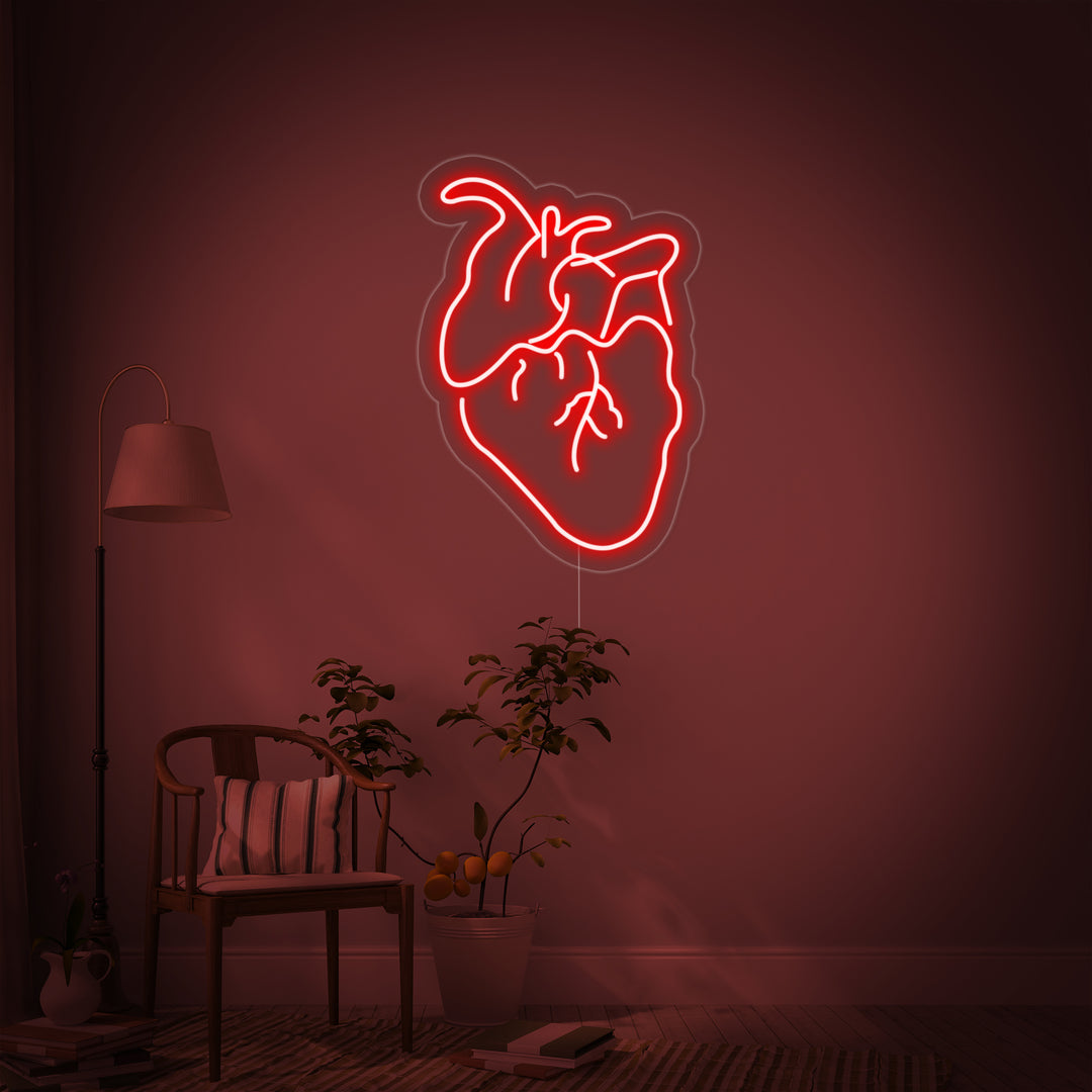 "Verkligt Hjärta" Neonskylt