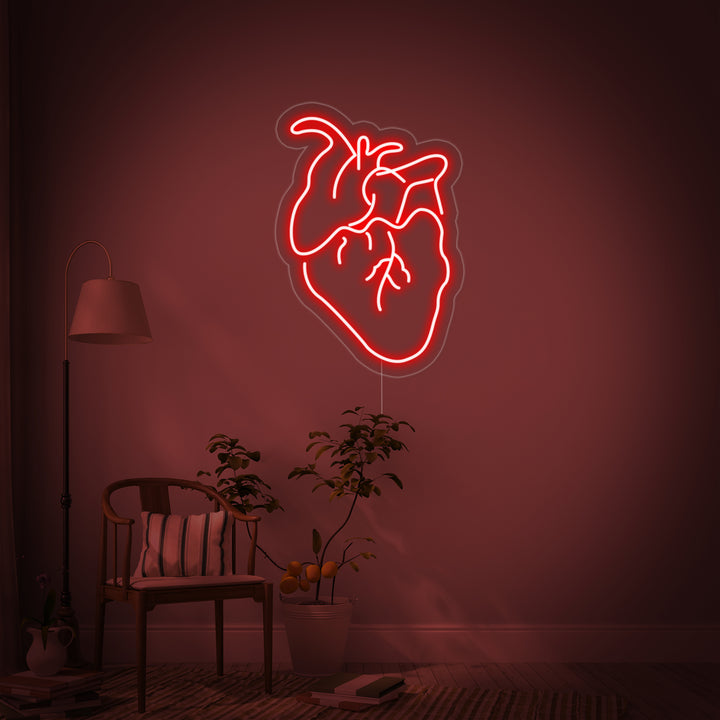 "Verkligt Hjärta" Neonskylt