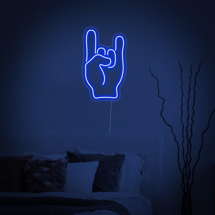 "Rock Hand" Neonskylt