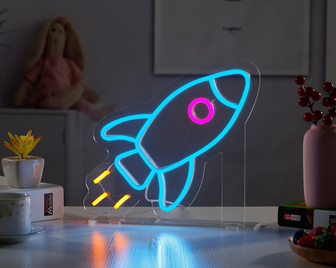 "Raket" Skrivbords LED Neonskylt