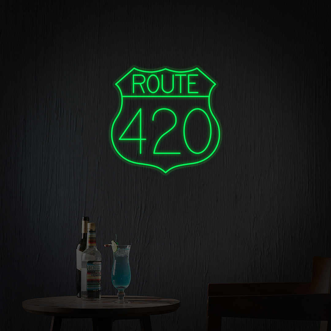 "Motorvägar Och Väg 420" Neonskylt