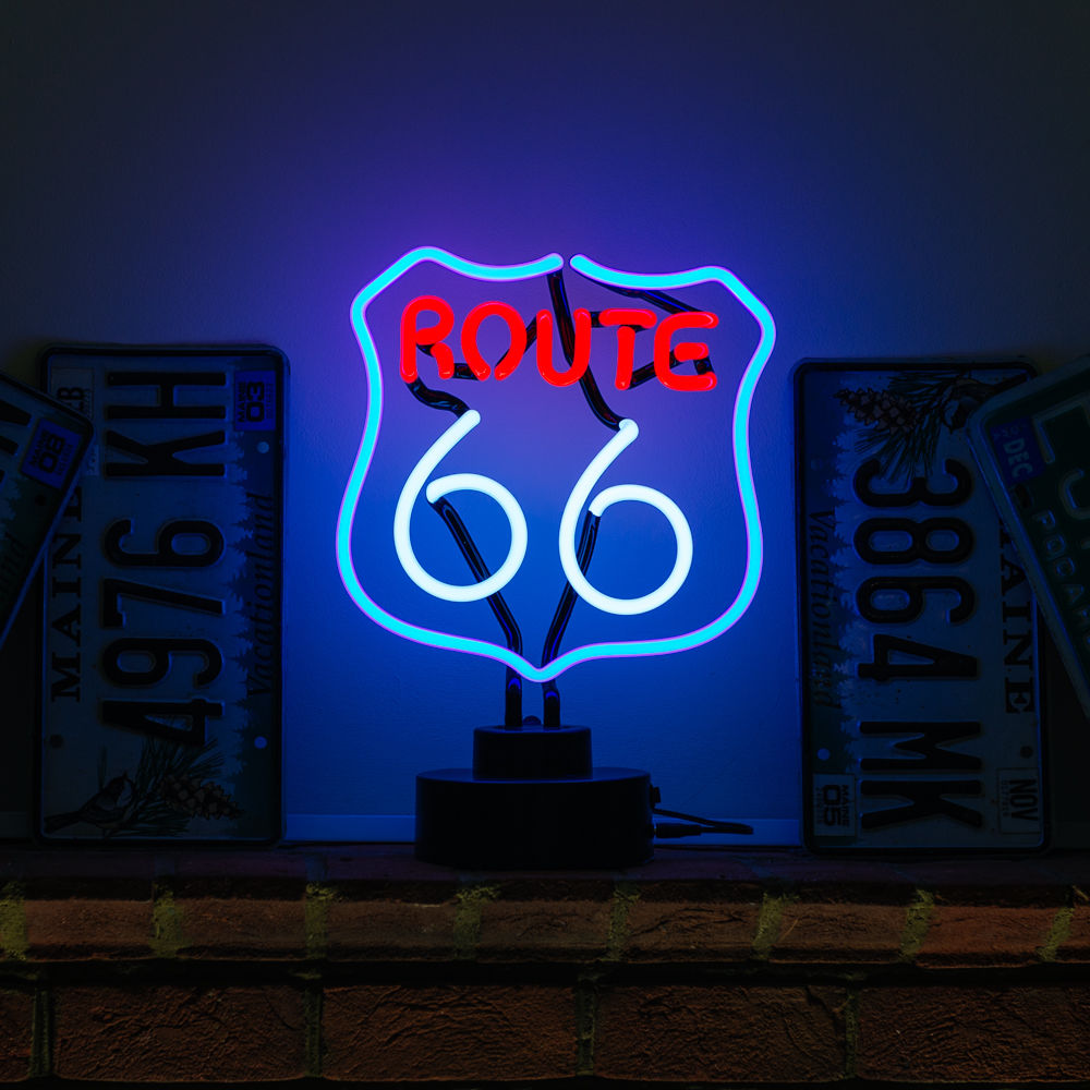 "ROUTE 66 Bord, Glas" Neonskylt