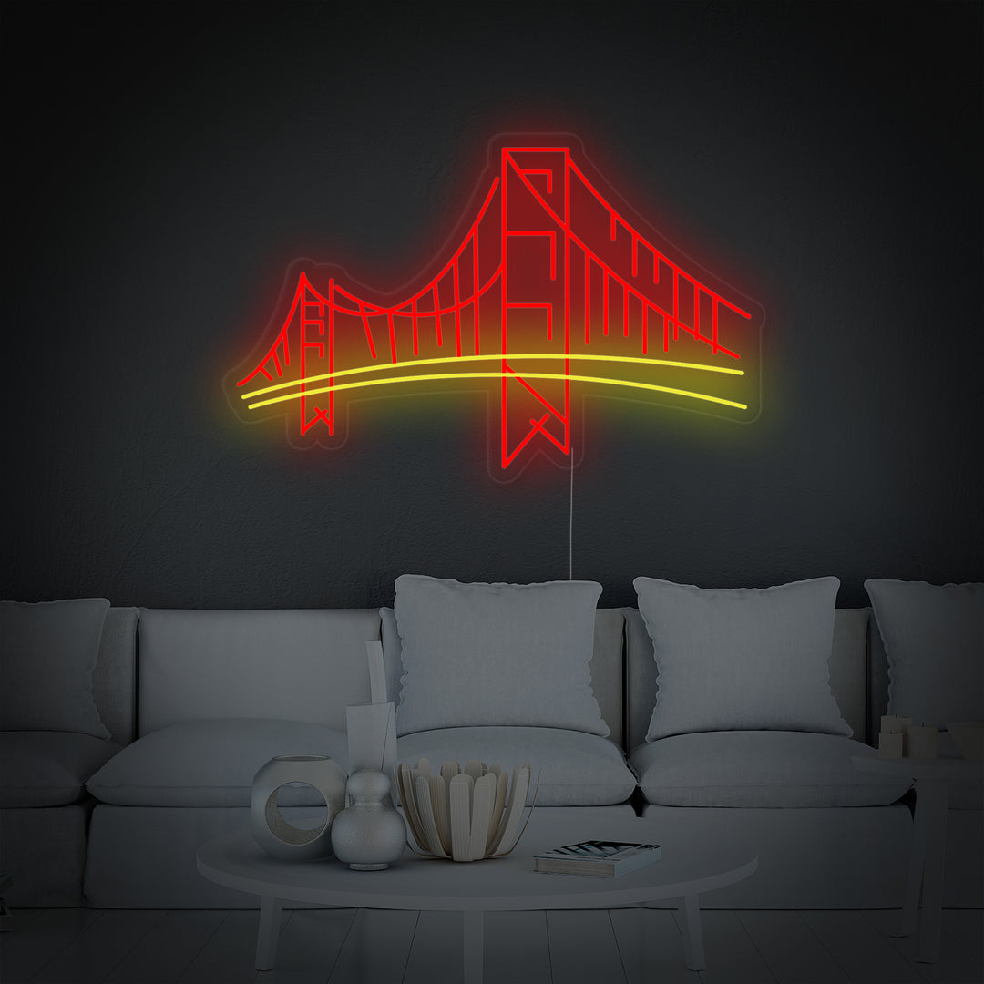"San Francisco Golden Gate-Bron" Neonskylt