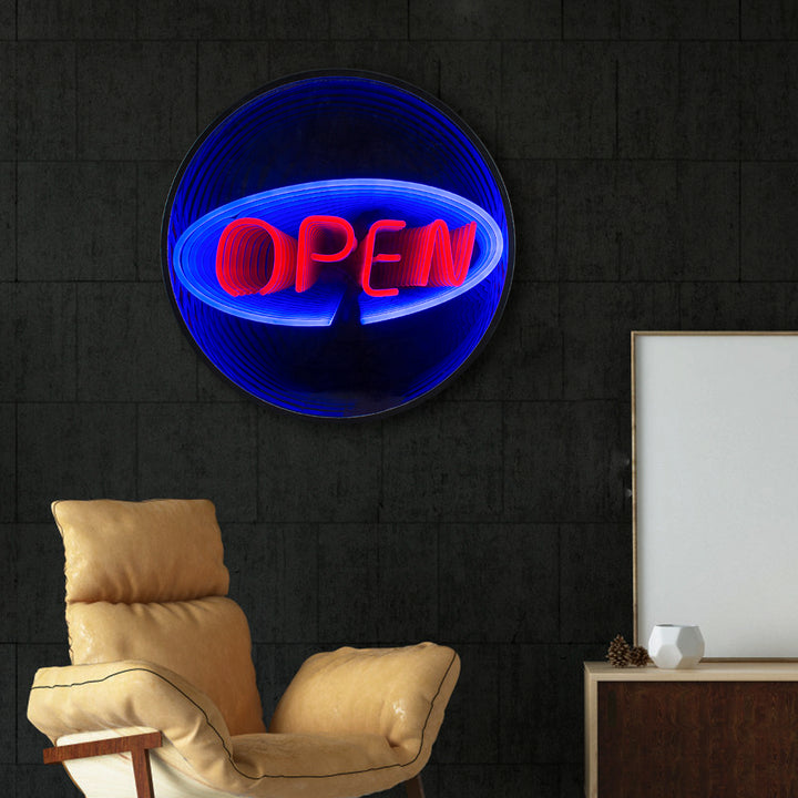 "Shop Open" 3D Infinity LED Neonskylt