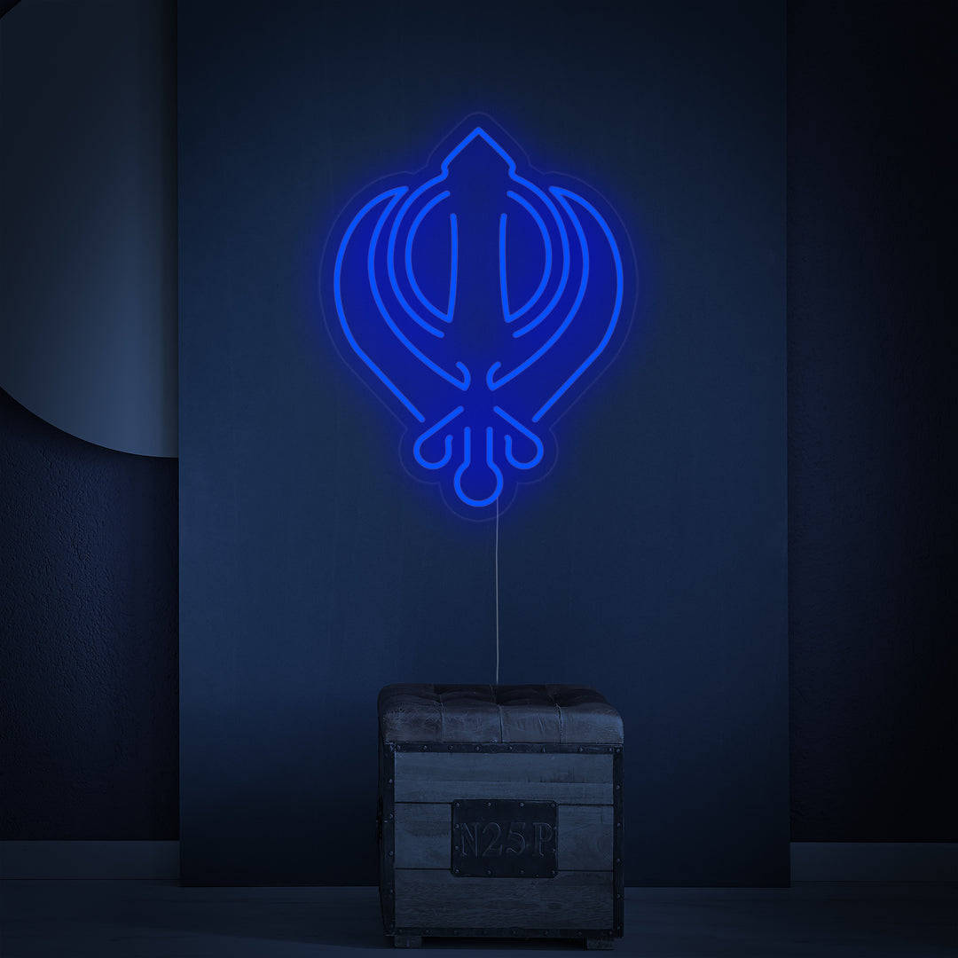 "Sikhismens Khanda-Symbol" Neonskylt