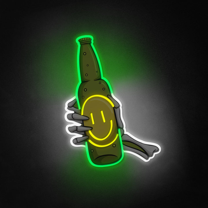 "Skalle Hand, ölflaska" Neon Like