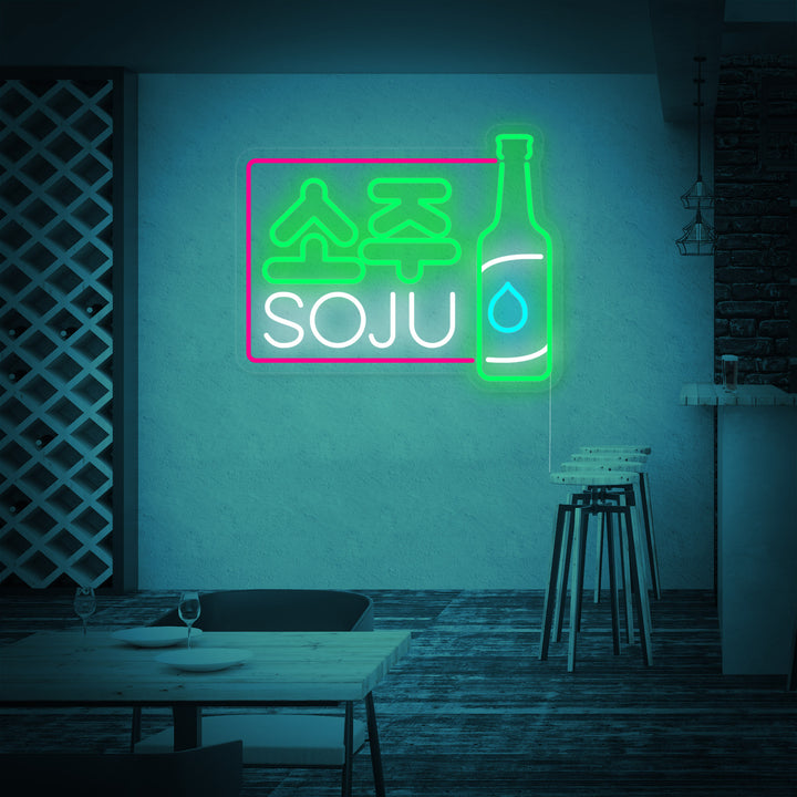 "Soju Koreansk Dryck" Neonskylt