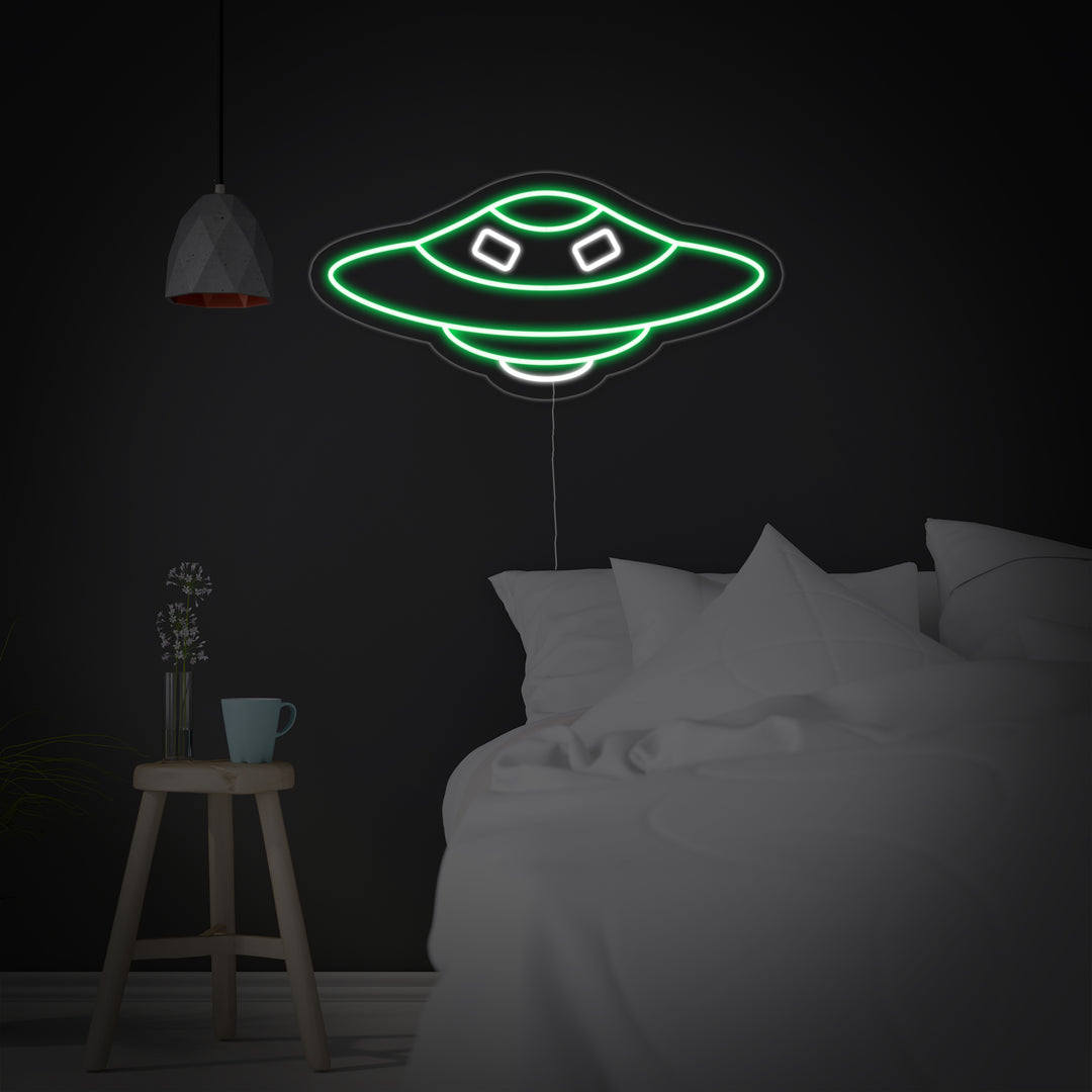 "Rymdskepp UFO" Neonskylt