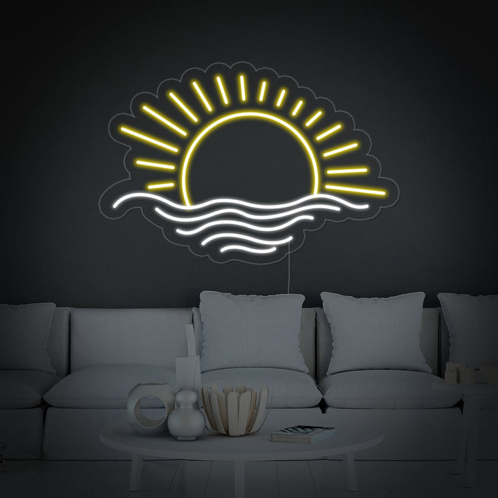"Solnedgång, Hav" Neonskylt