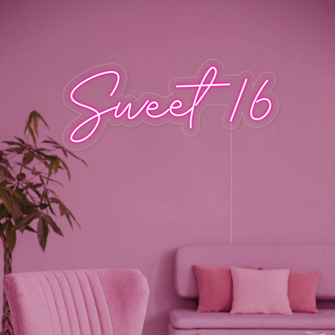 "Sweet 16" Neonskylt