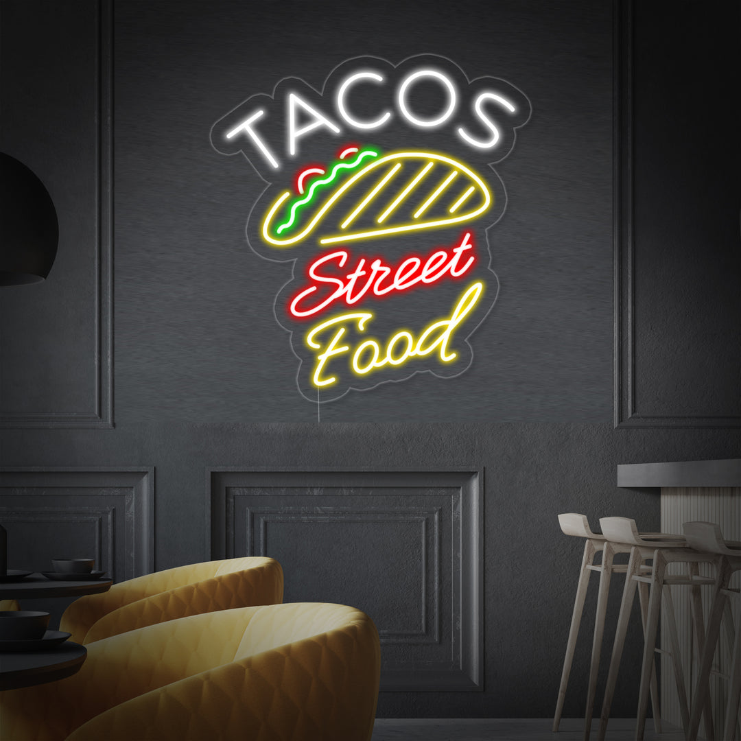 "Tacos Sweet Food" Neonskylt