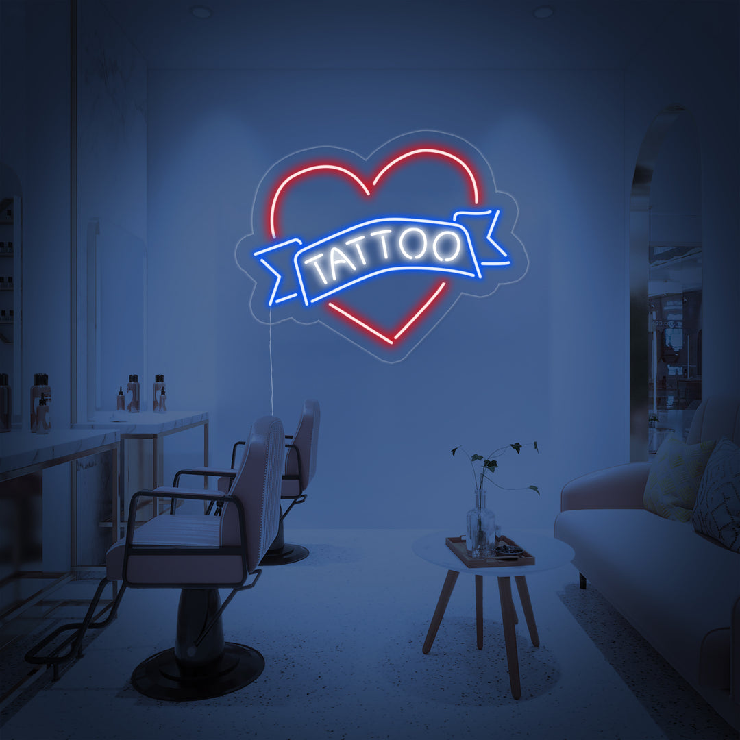 "Tattoo, Hjärta" Neonskylt