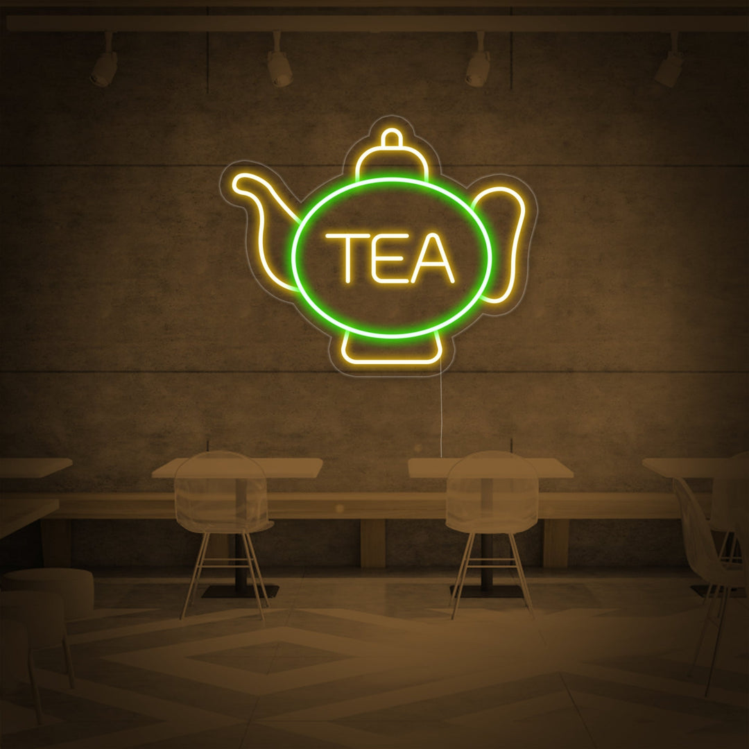 "Tea, Tekopp" Neonskylt