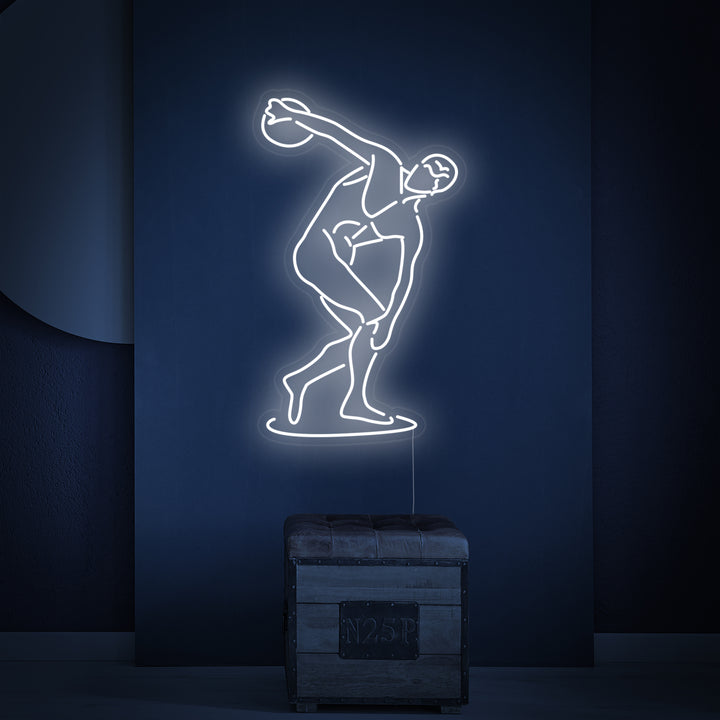 "Myrons Diskobolus" Neonskylt