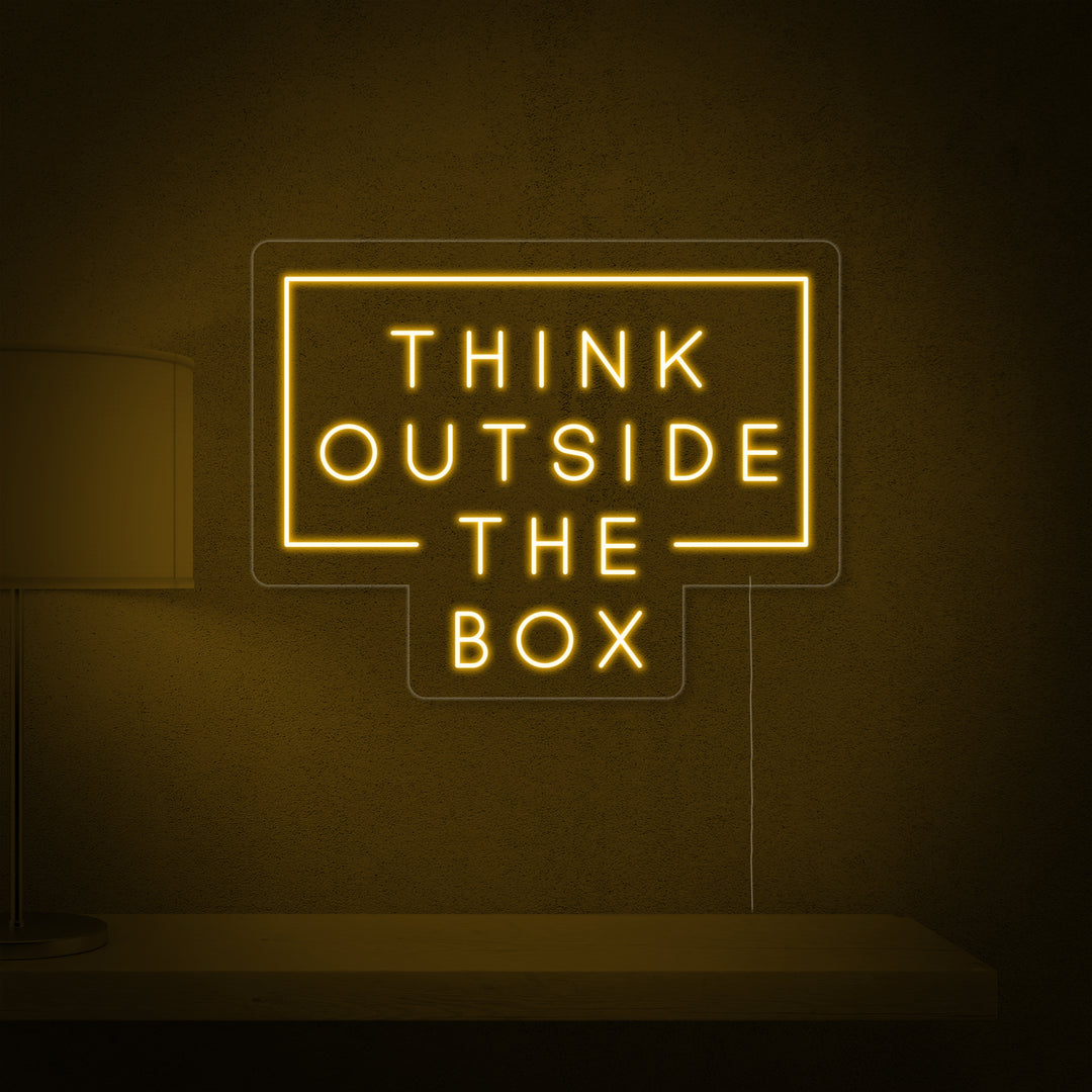 "Think Outside The Box" Neonskylt