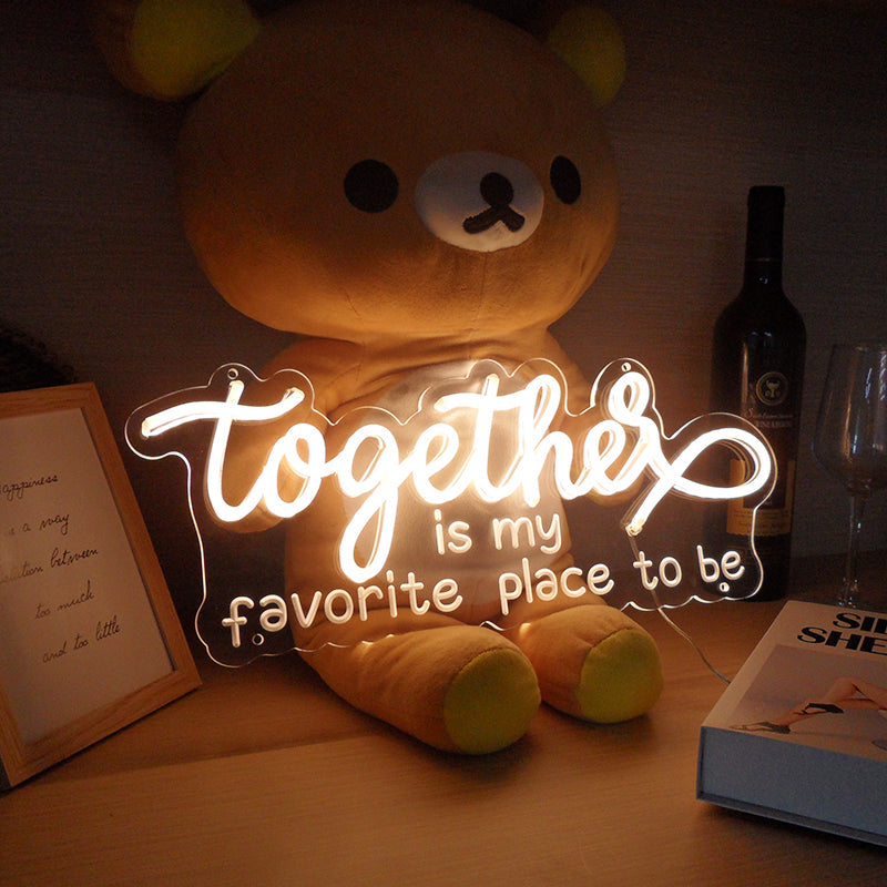 "Together Is My Favorite Place To Be" Mini Neonskylt