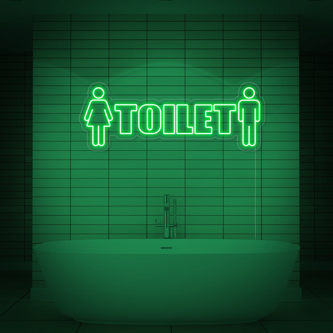 "Toilet, Man, kvinna" Neonskylt