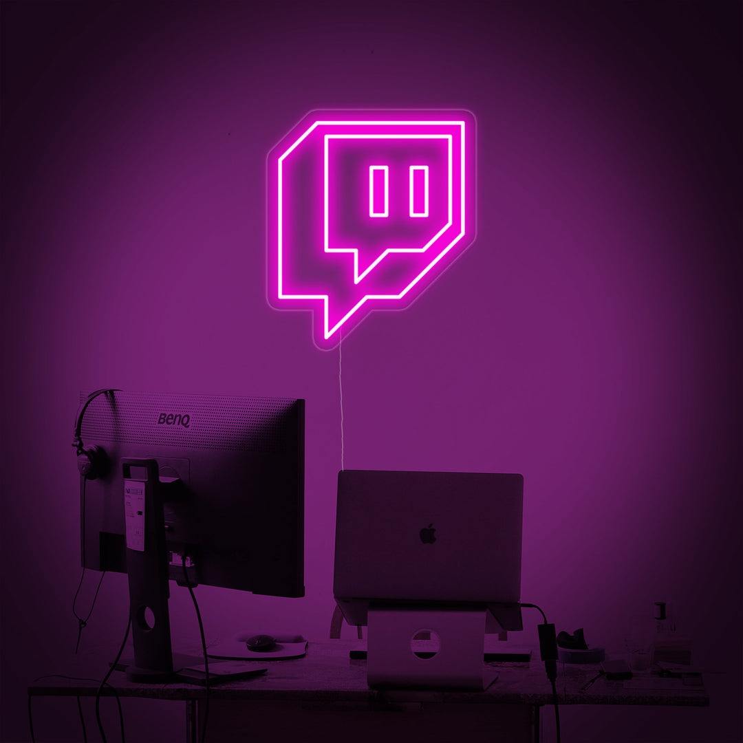 "Twitch-Logotyp, Spelinredning" Neonskylt