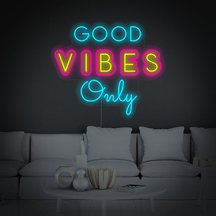 "Unique Good Vibes Only" Neonskylt
