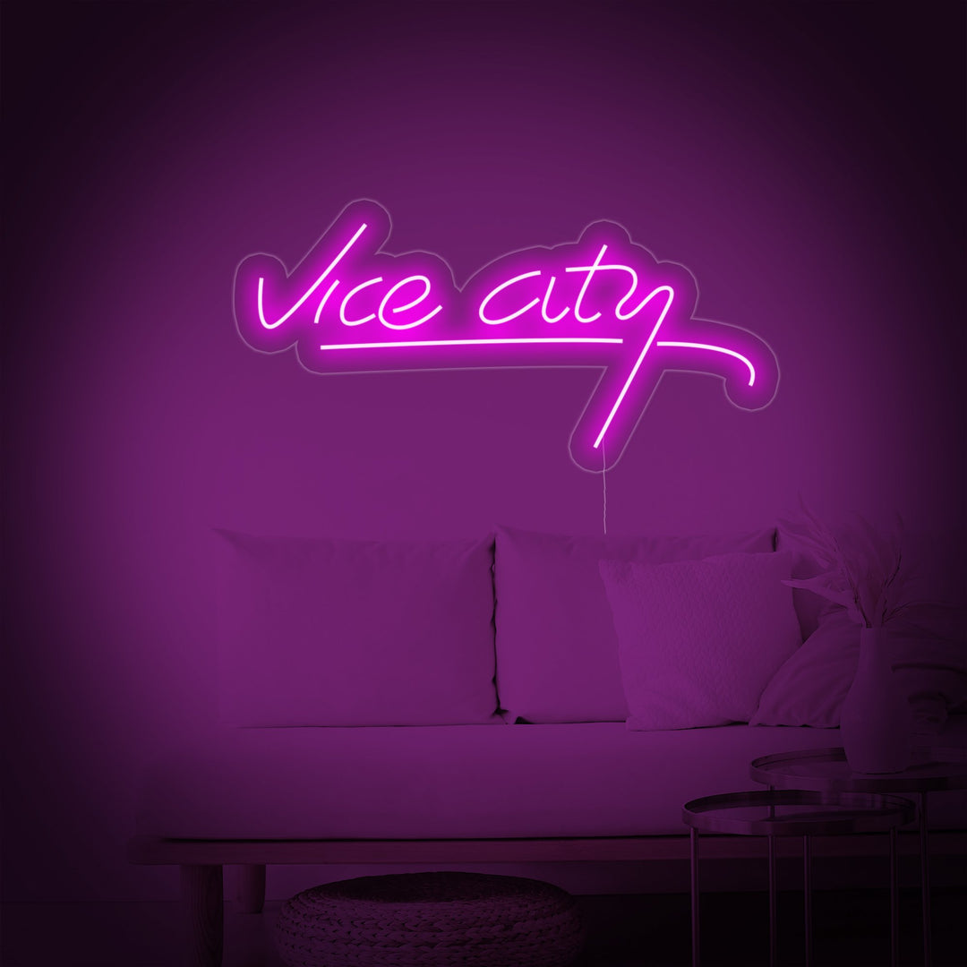 "Vice City, Inredning För Spelrum" Neonskylt