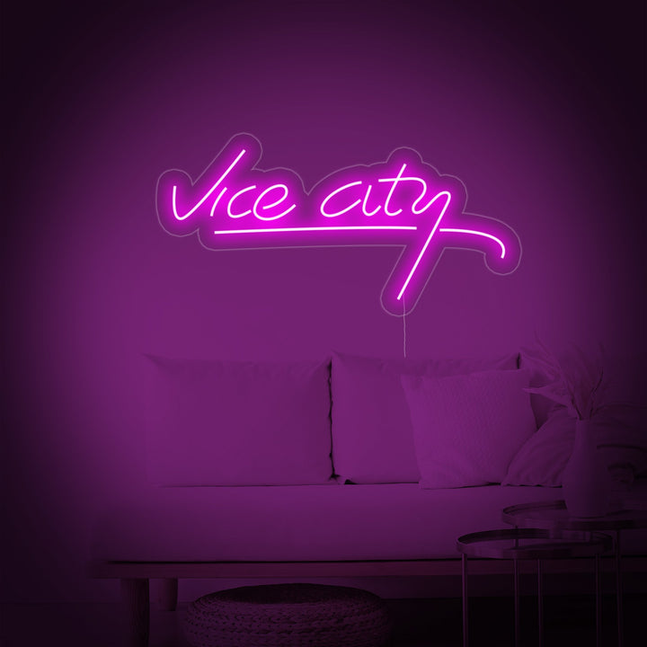 "Vice City, Inredning För Spelrum" Neonskylt