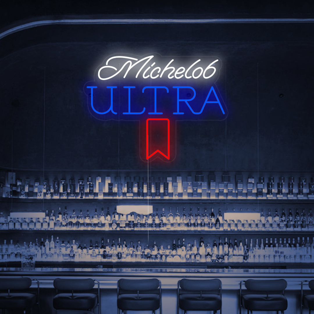 "Vintage Michelob Ultra Ölbar" Neonskylt