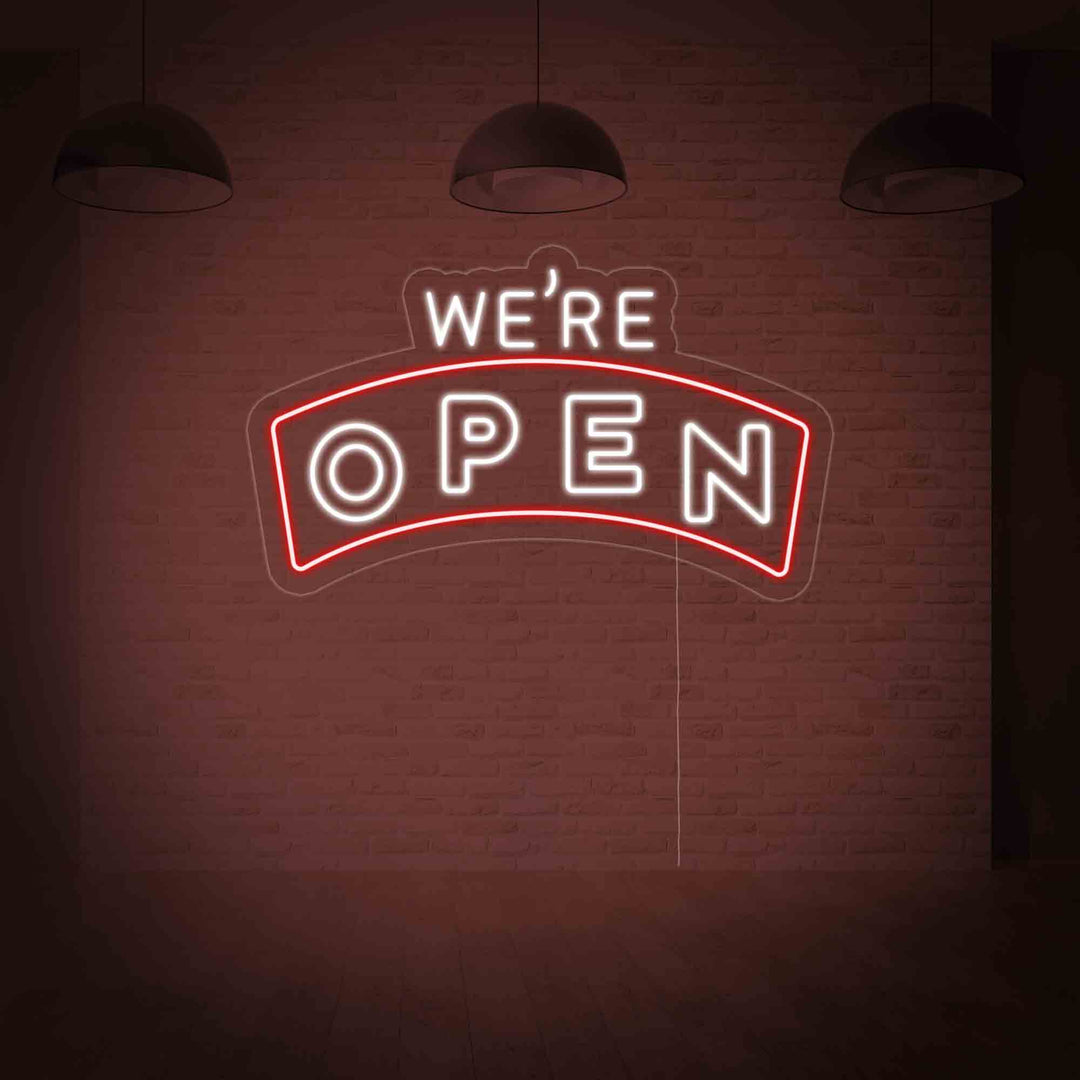 "We Are Open" Neonskylt