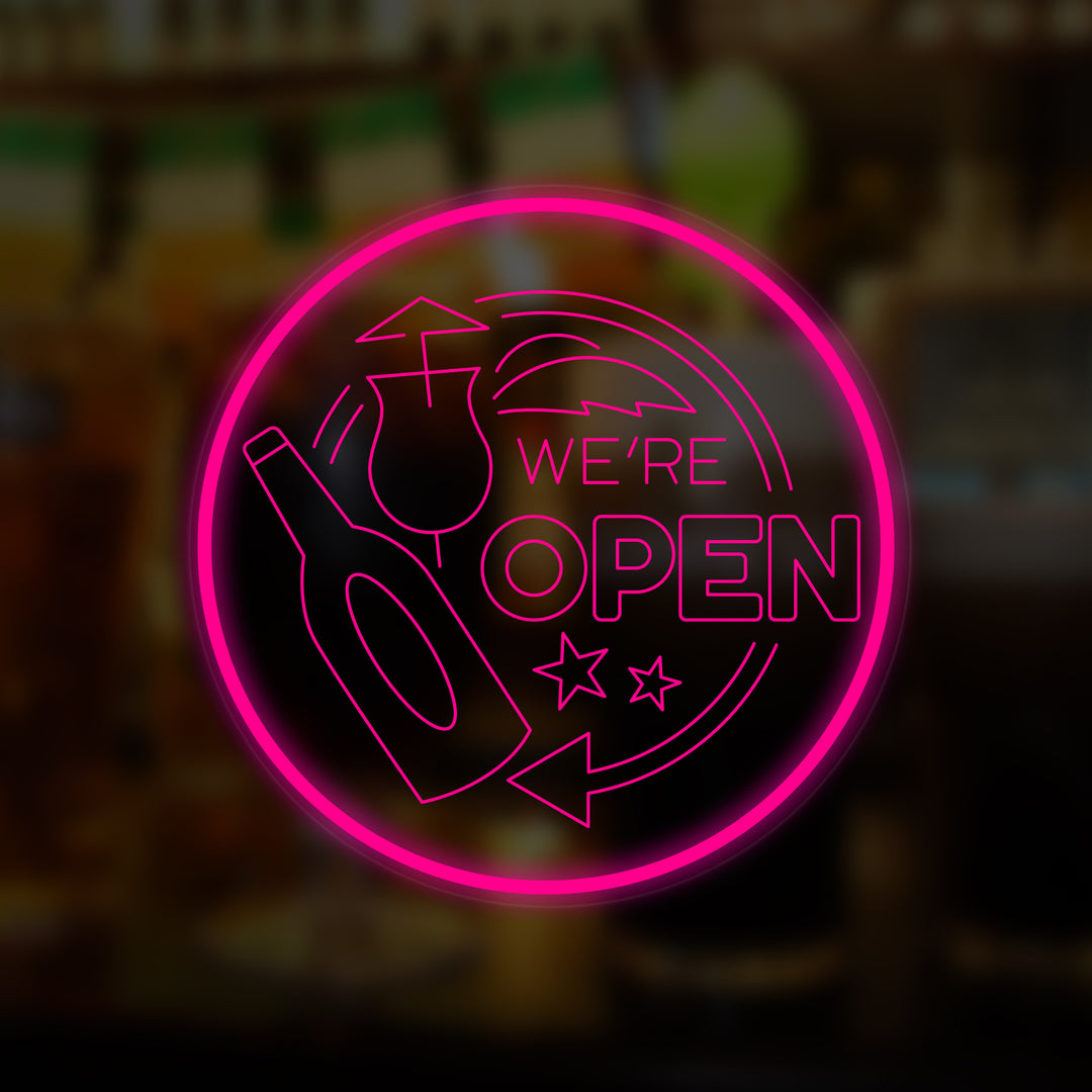 "We Are Open" Pub, Bar Mini Neon Skylt