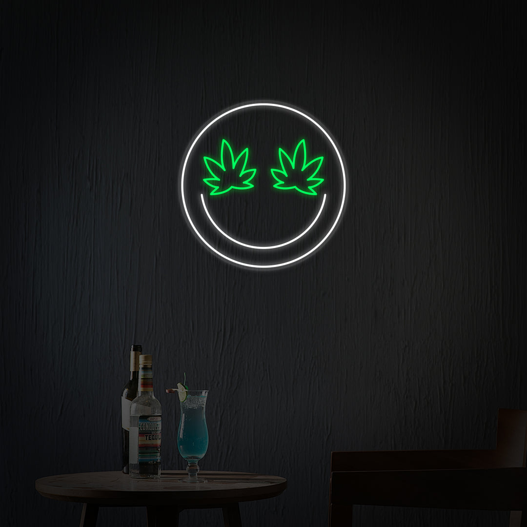 "Marijuana Emoji" Neonskylt