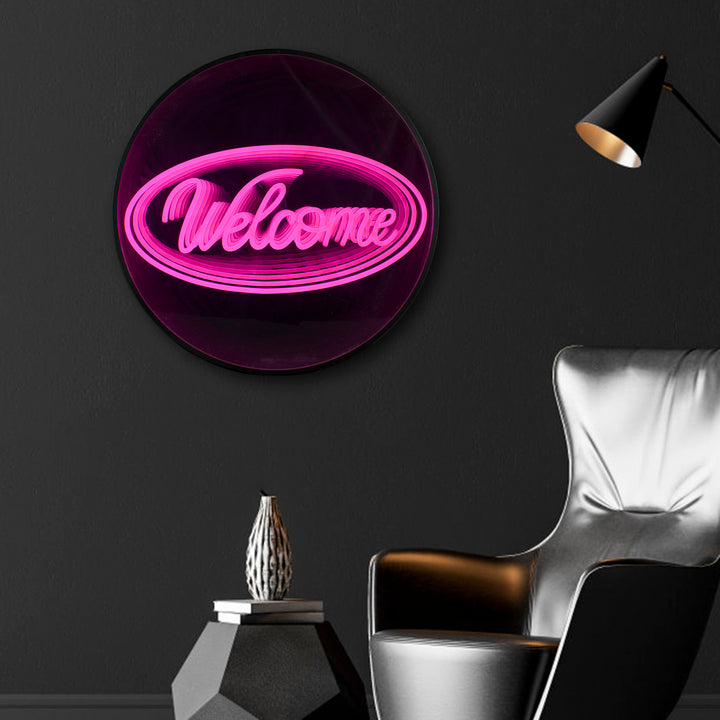 "Welcome" 3D Infinity LED Neonskylt