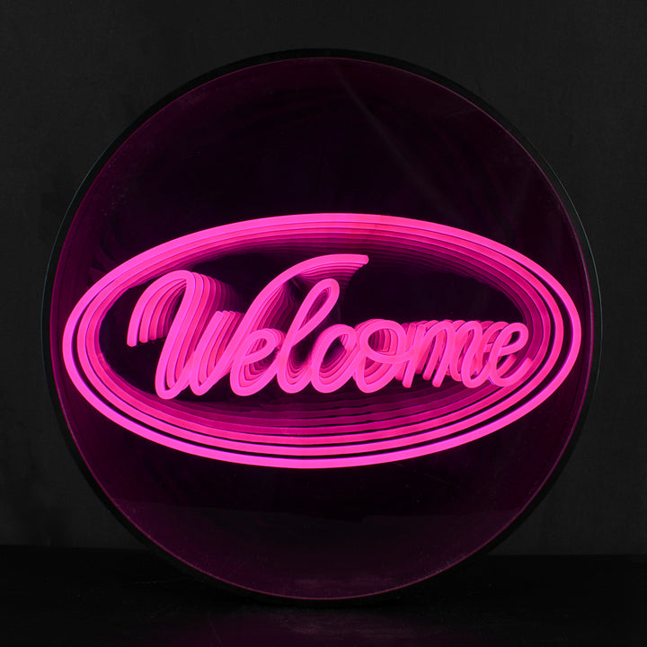 "Welcome" 3D Infinity LED Neonskylt