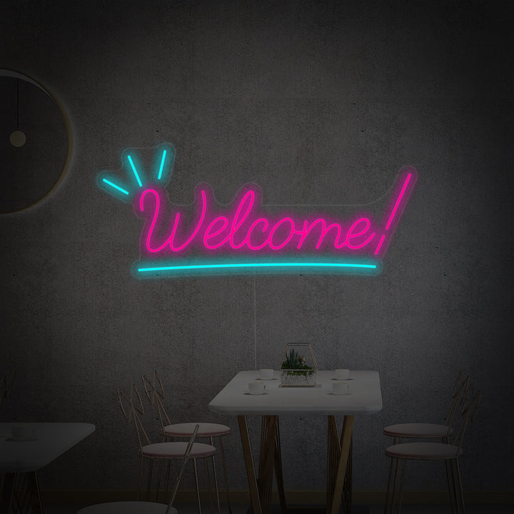 "Welcome" Neonskylt