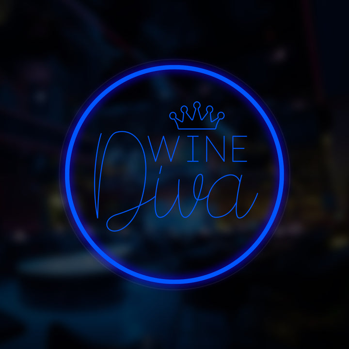 "Wine Diva" Mini Neon Skylt