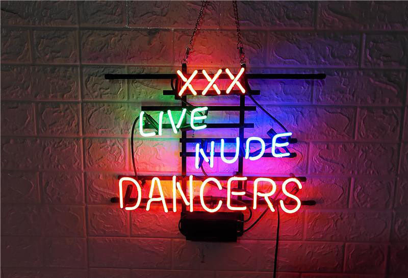 "XXX Live Nudes Dancers" Neonskylt