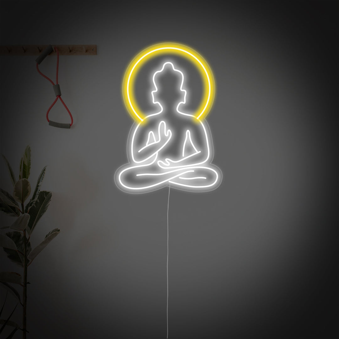 "Yoga Buddha, Yoga Väggkonst, Yoga Dekor" Neonskylt