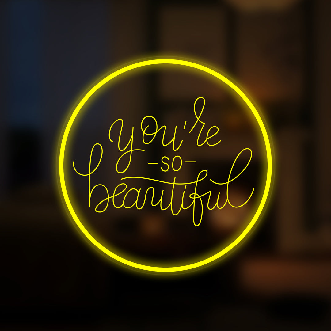 "You Are Beautiful" Mini Neonskylt
