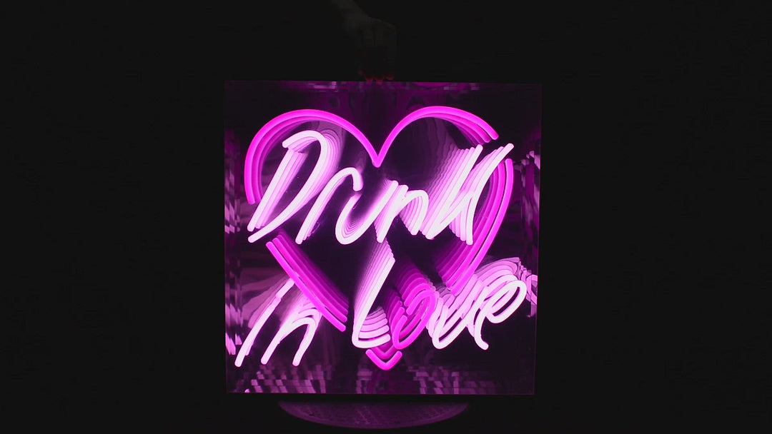 "Drunk In Love" 3D Infinity LED Neonskylt