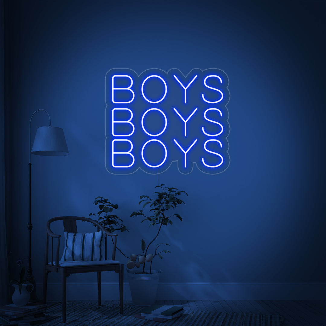 "Boys Boys Boys" Neonskylt