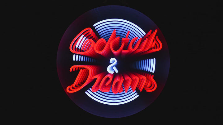 "Cocktails Dreams" 3D Infinity LED Neonskylt