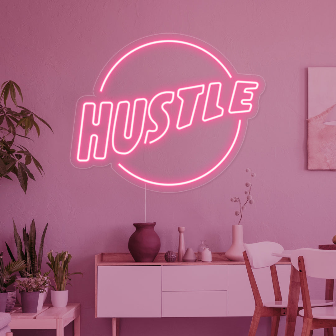 "Hustle" Neonskylt