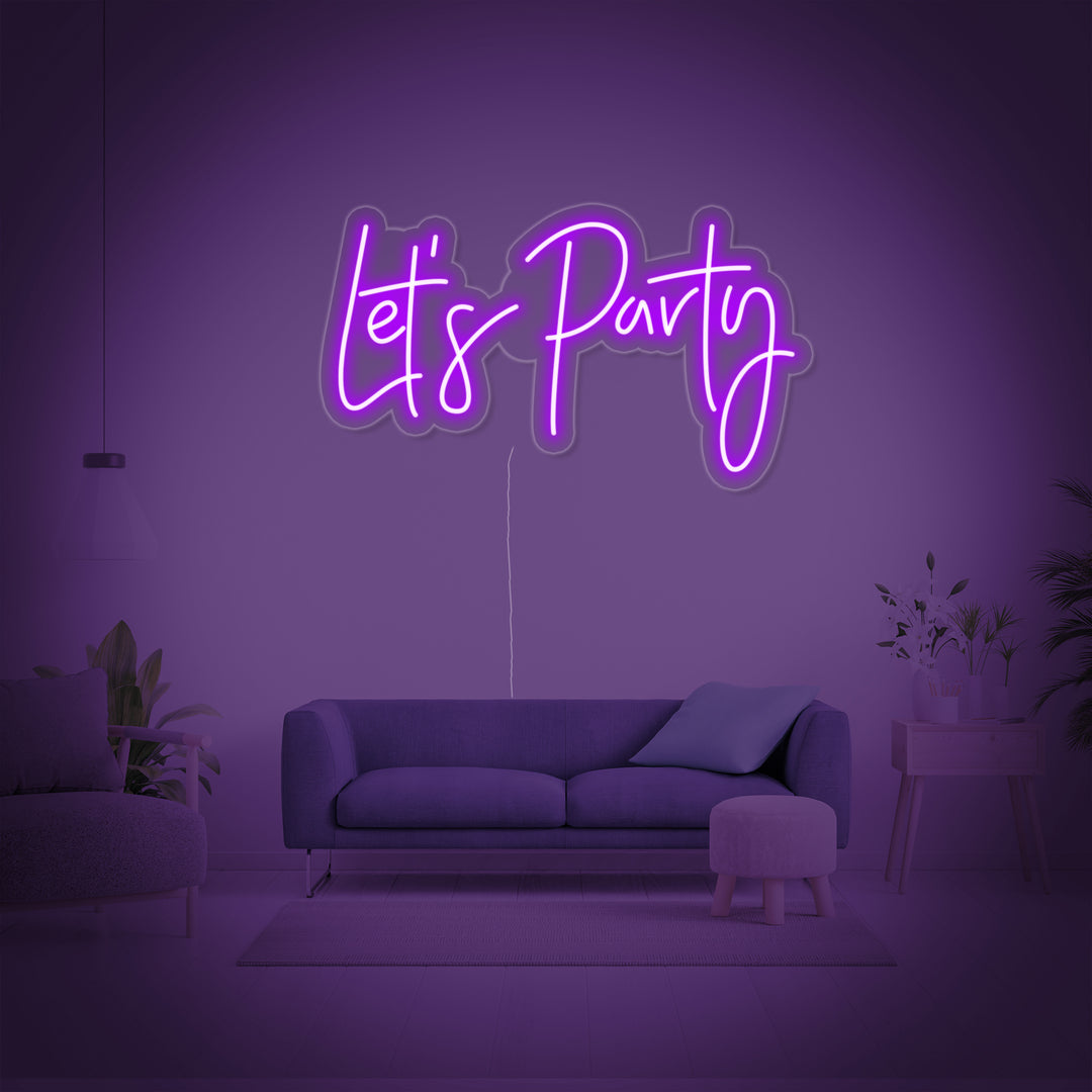 "Lets Party" Neonskylt
