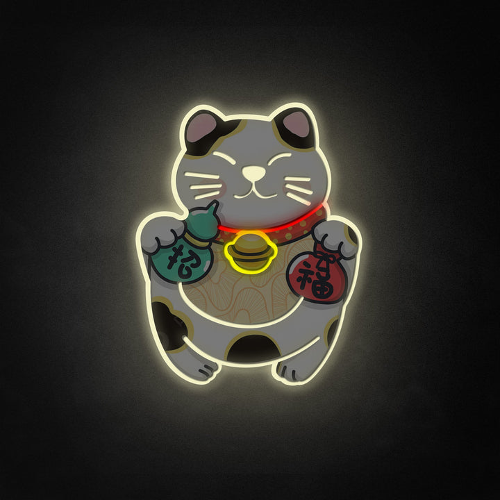 "Lucky Cat, japansk tecknad film" Neon Like