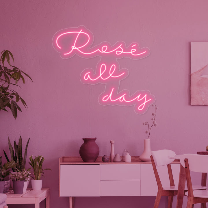 "Rose All Day" Neonskylt