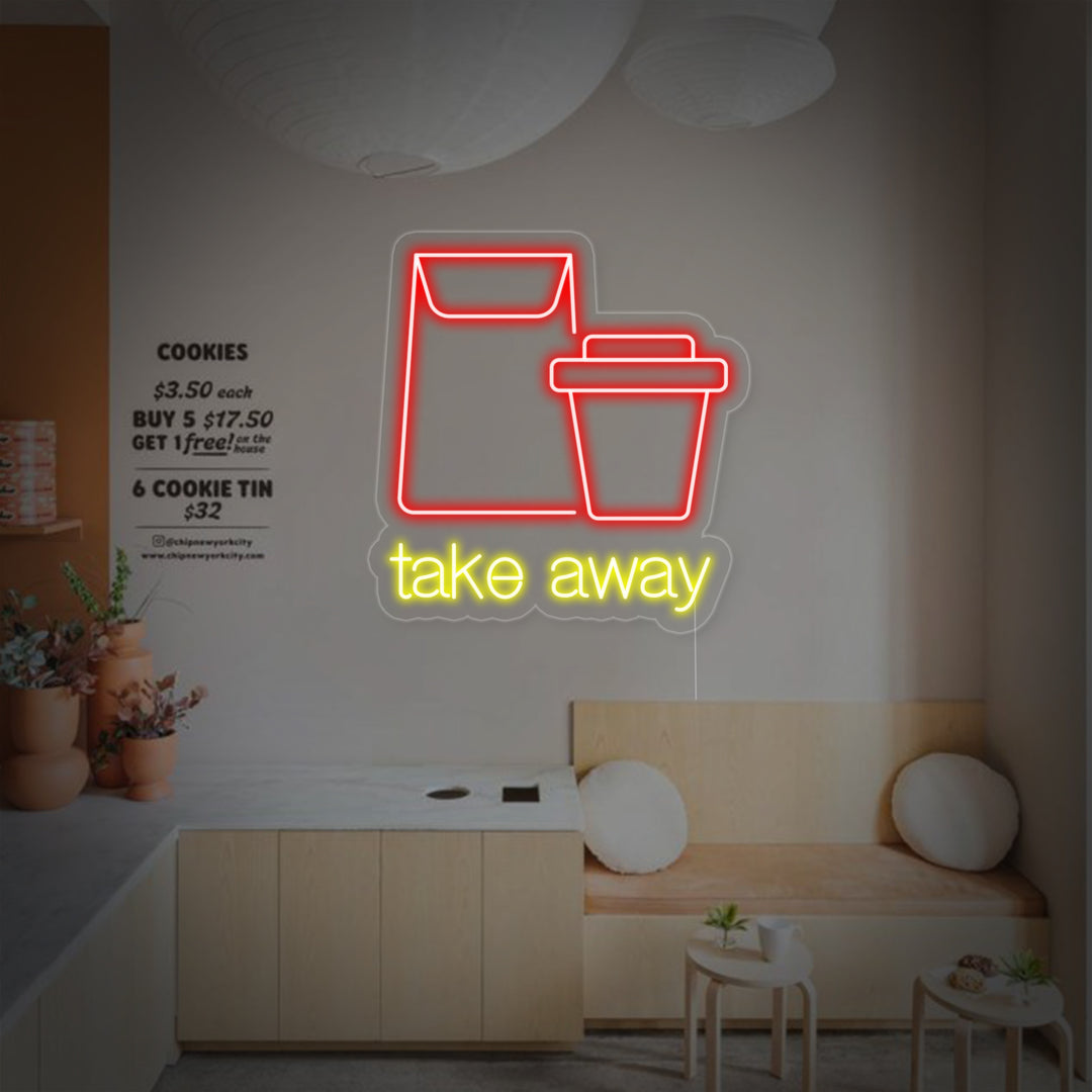"Take Away" Neonskylt