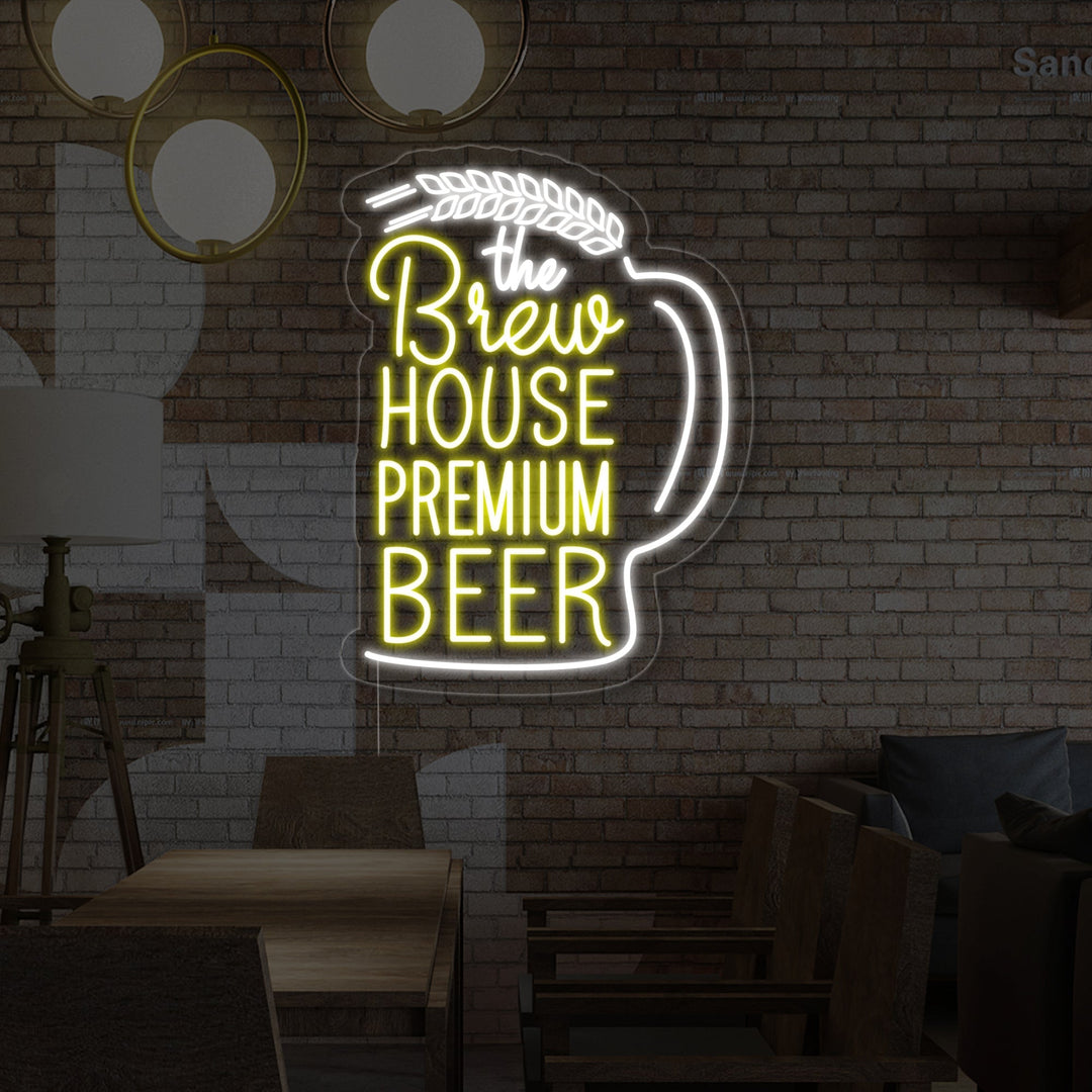 "the Brew House Premium Beer" Neonskylt